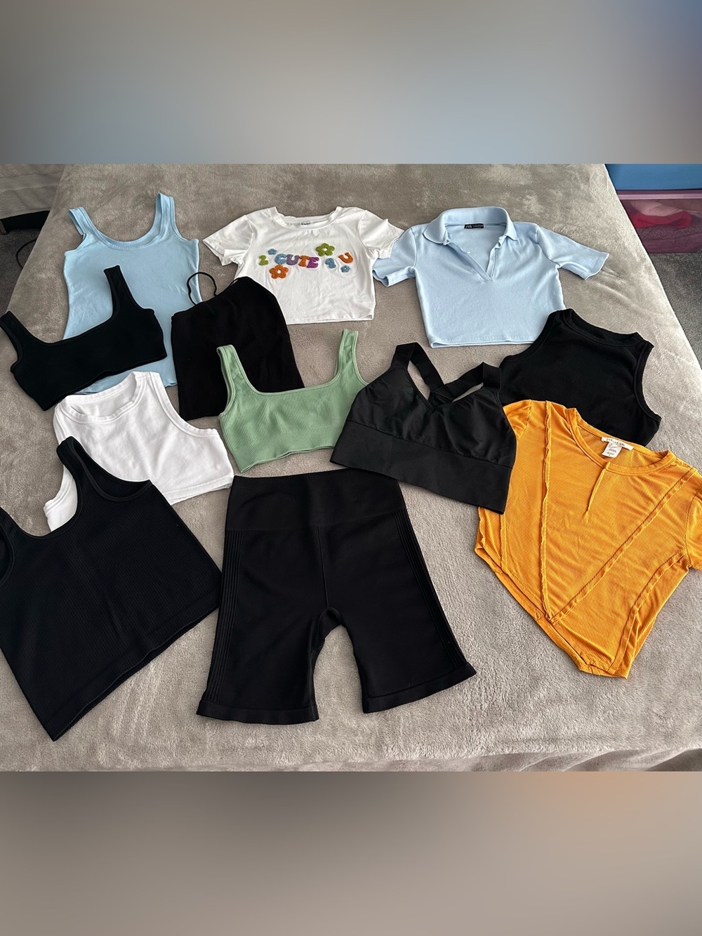 Mixed Women’s Tops Set - Blue, Black, White, Green & Mustard